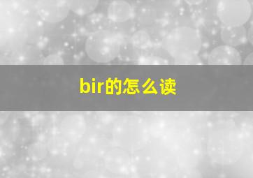 bir的怎么读