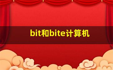 bit和bite计算机