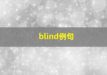 blind例句