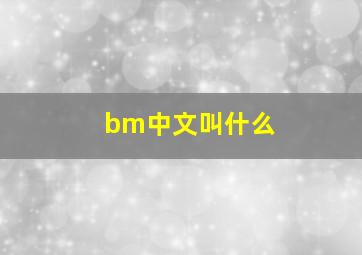 bm中文叫什么