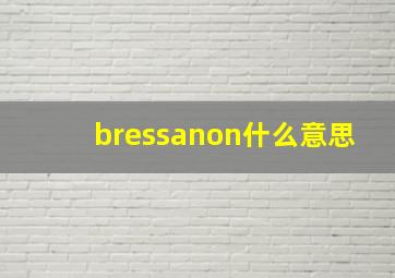 bressanon什么意思