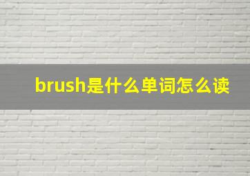 brush是什么单词怎么读