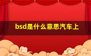 bsd是什么意思汽车上