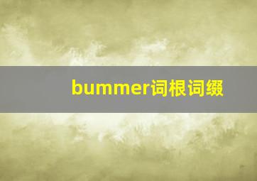 bummer词根词缀