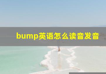 bump英语怎么读音发音