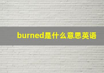 burned是什么意思英语