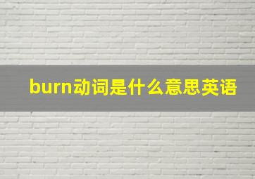 burn动词是什么意思英语