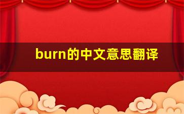 burn的中文意思翻译