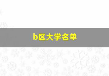 b区大学名单