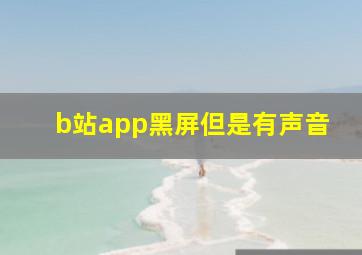 b站app黑屏但是有声音