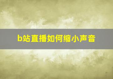 b站直播如何缩小声音