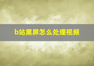 b站黑屏怎么处理视频