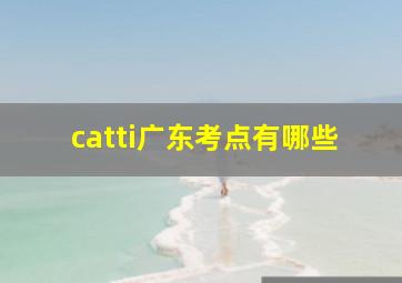 catti广东考点有哪些