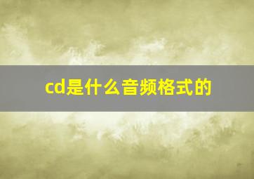 cd是什么音频格式的