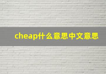 cheap什么意思中文意思