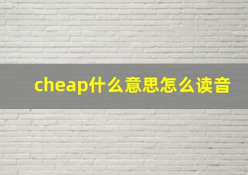 cheap什么意思怎么读音