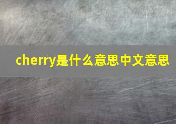 cherry是什么意思中文意思