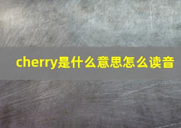 cherry是什么意思怎么读音