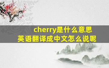 cherry是什么意思英语翻译成中文怎么说呢