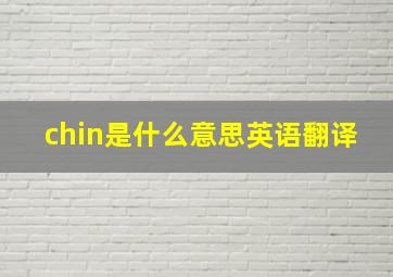 chin是什么意思英语翻译