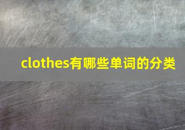 clothes有哪些单词的分类