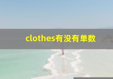 clothes有没有单数