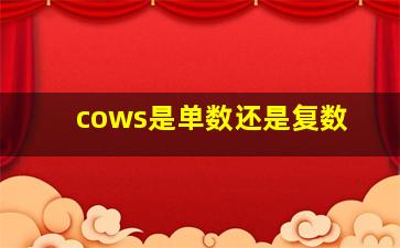 cows是单数还是复数