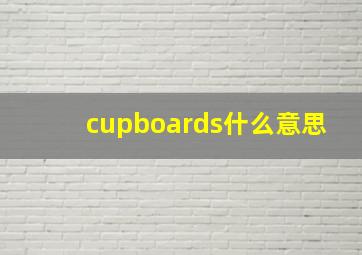 cupboards什么意思