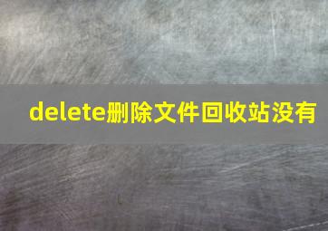 delete删除文件回收站没有