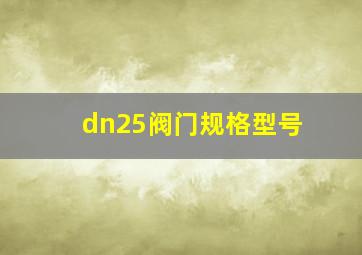 dn25阀门规格型号