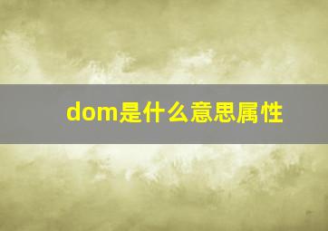 dom是什么意思属性