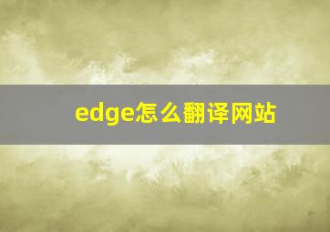 edge怎么翻译网站