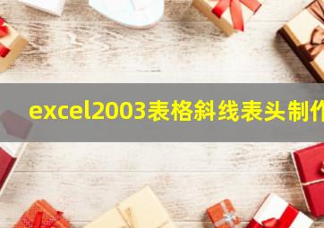 excel2003表格斜线表头制作