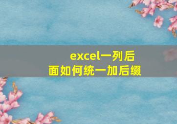 excel一列后面如何统一加后缀