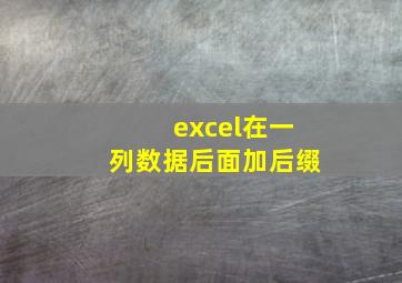 excel在一列数据后面加后缀