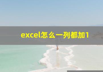 excel怎么一列都加1