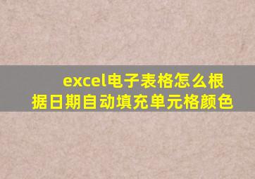 excel电子表格怎么根据日期自动填充单元格颜色