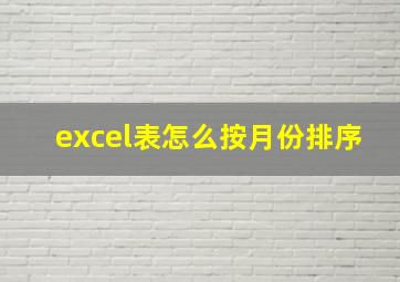 excel表怎么按月份排序