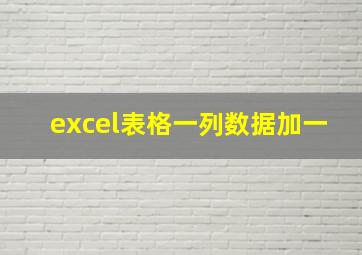 excel表格一列数据加一