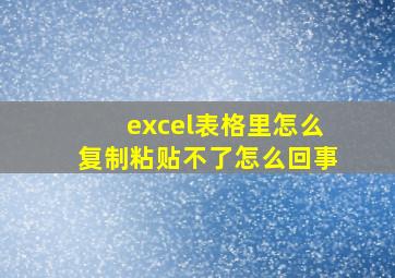 excel表格里怎么复制粘贴不了怎么回事