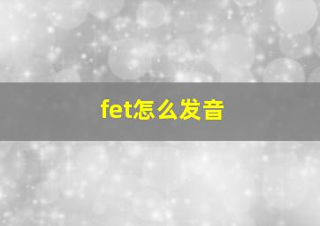 fet怎么发音