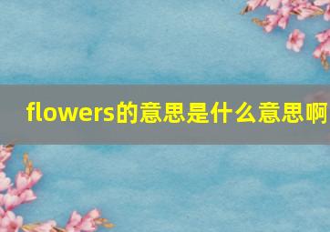 flowers的意思是什么意思啊