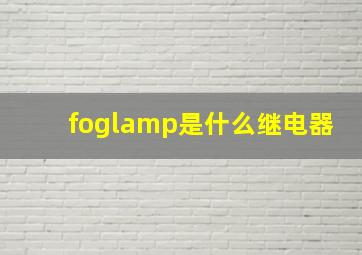 foglamp是什么继电器