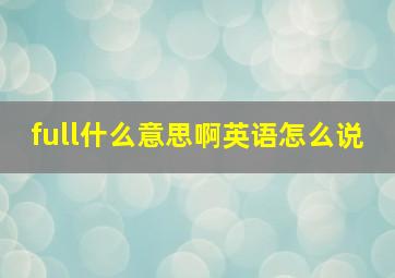 full什么意思啊英语怎么说