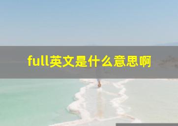 full英文是什么意思啊