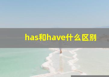 has和have什么区别