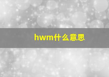 hwm什么意思