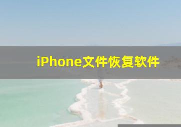 iPhone文件恢复软件