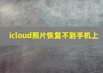 icloud照片恢复不到手机上