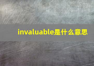 invaluable是什么意思